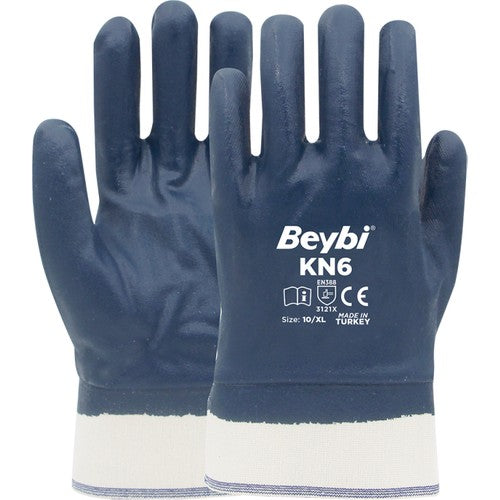 Beybi KN6 Pamuk Astarlı Nitril Kaplı İş Eldiveni Petrolcü No:10 XLarge 12 Çift