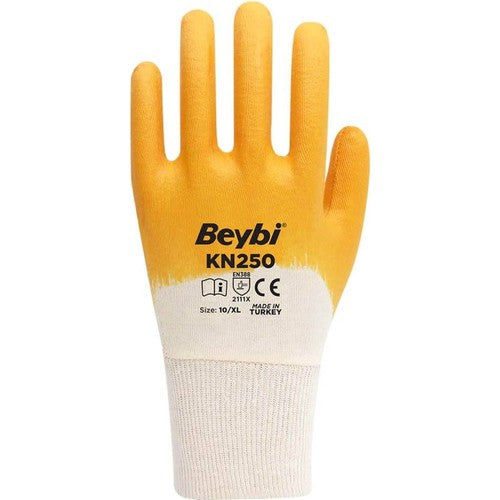 Beybi KN250 Pamuk Astarlı Nitril Kaplı İş Eldiveni No:10 XLarge 288 Çift (1 Koli)